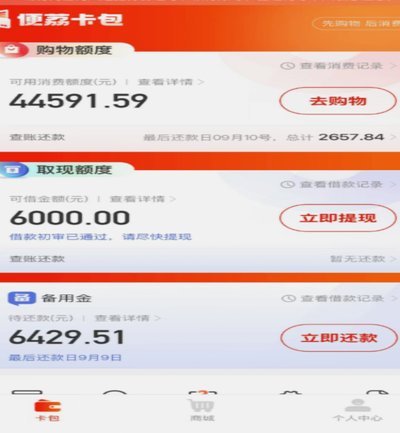 羊小咩便荔卡包额度如何提现