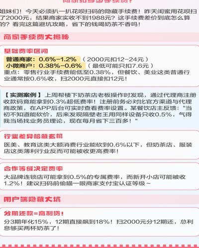商户花呗手续费计算详解